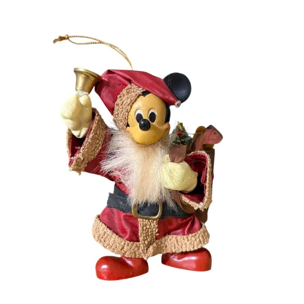 Santa Mickey Mouse Ornament Made in Taiwan Vintage 80’s Disney